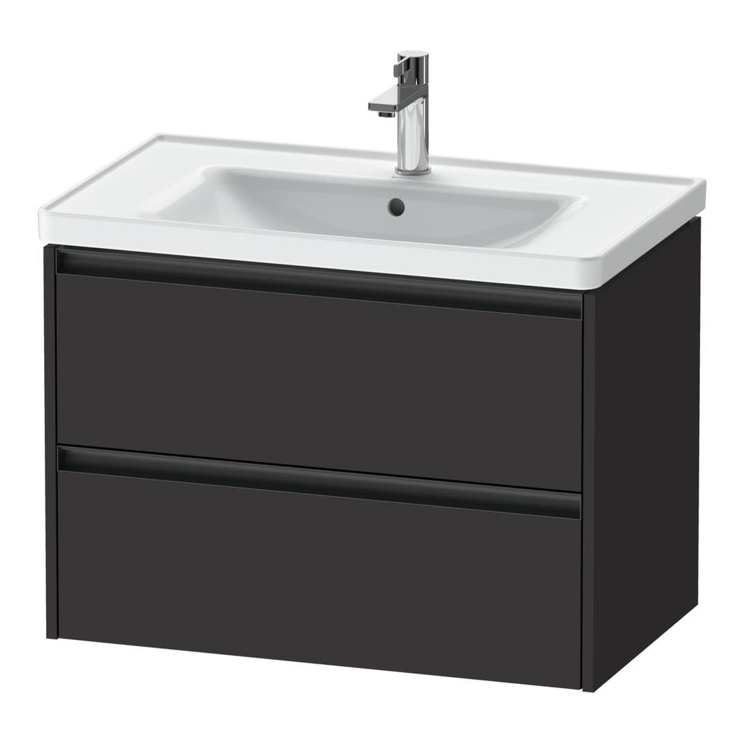 Duravit Ketho.2 – Έπιπλο Νιπτήρα – 784 mm, 2 συρτάρια – Graphite Super Matt, Decor (K25283080800000)