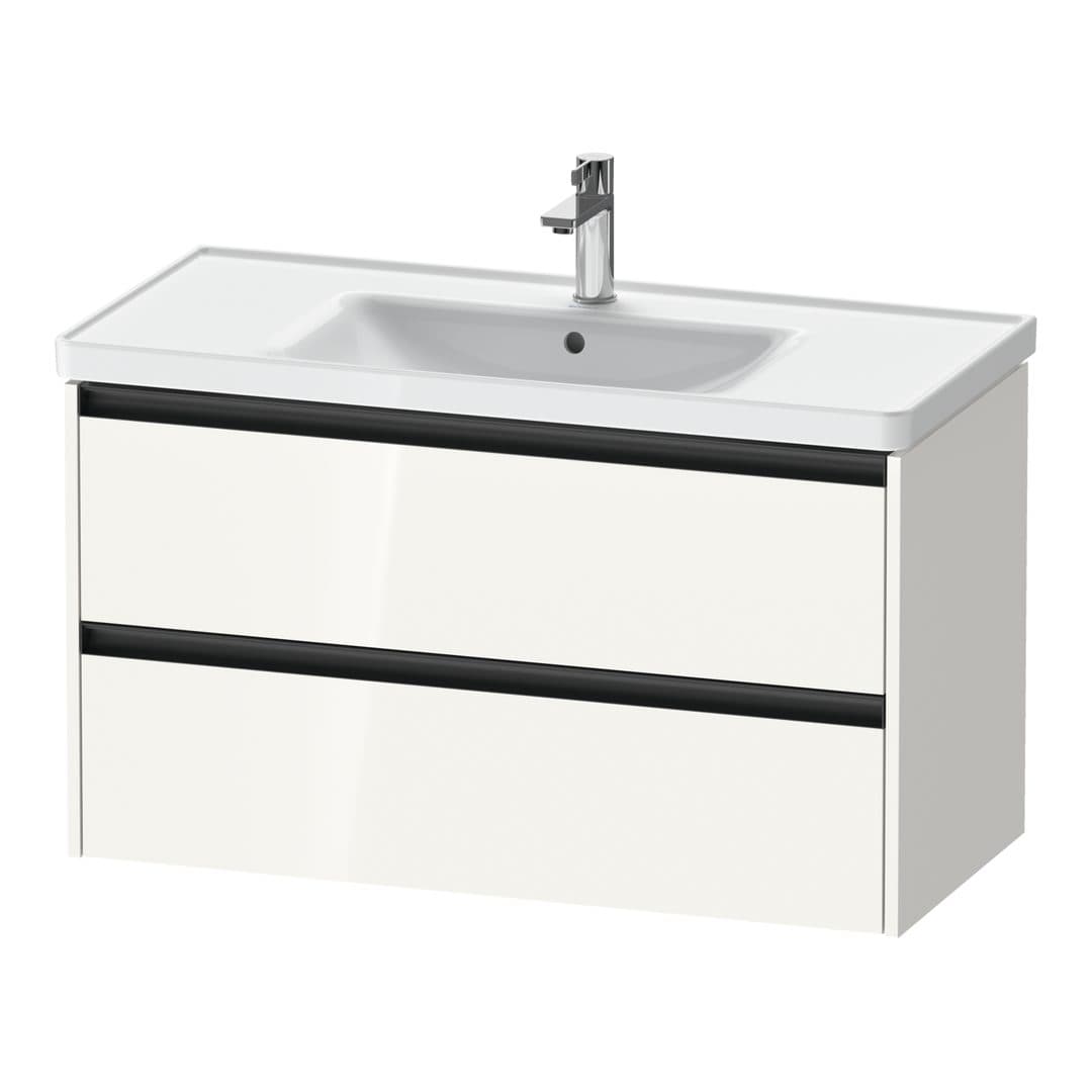Duravit Ketho.2 – Έπιπλο Νιπτήρα – 984 mm, 2 συρτάρια, νιπτήρας κέντρο, 984 x 455 x 549 mm – White High Gloss, Decor (K25284022220000)