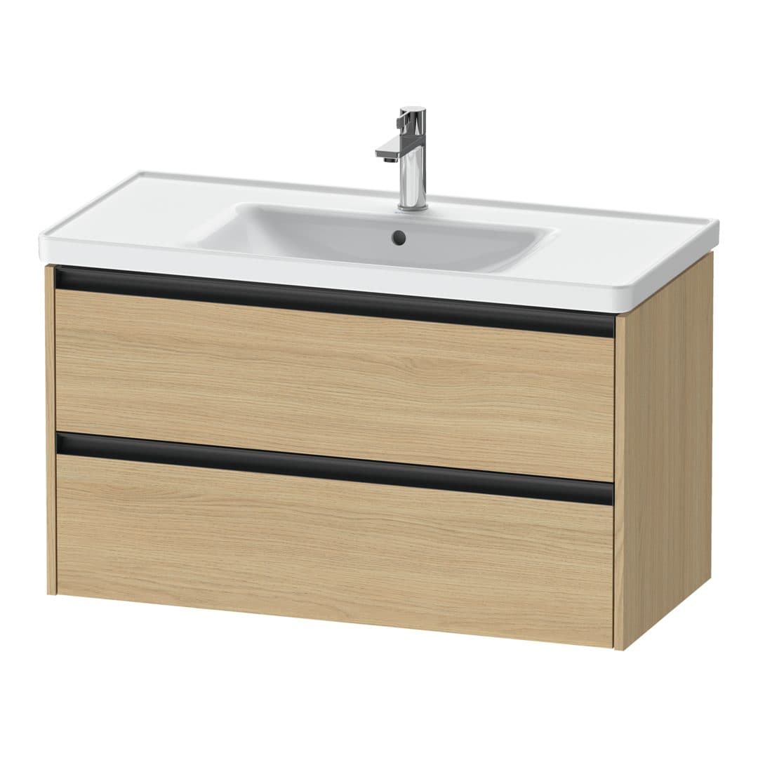 Duravit Ketho.2 – Έπιπλο Νιπτήρα – 984 mm, 2 συρτάρια, νιπτήρας κέντρο, 984 x 455 x 549 mm – Natural oak, Decor (K25284030300000)
