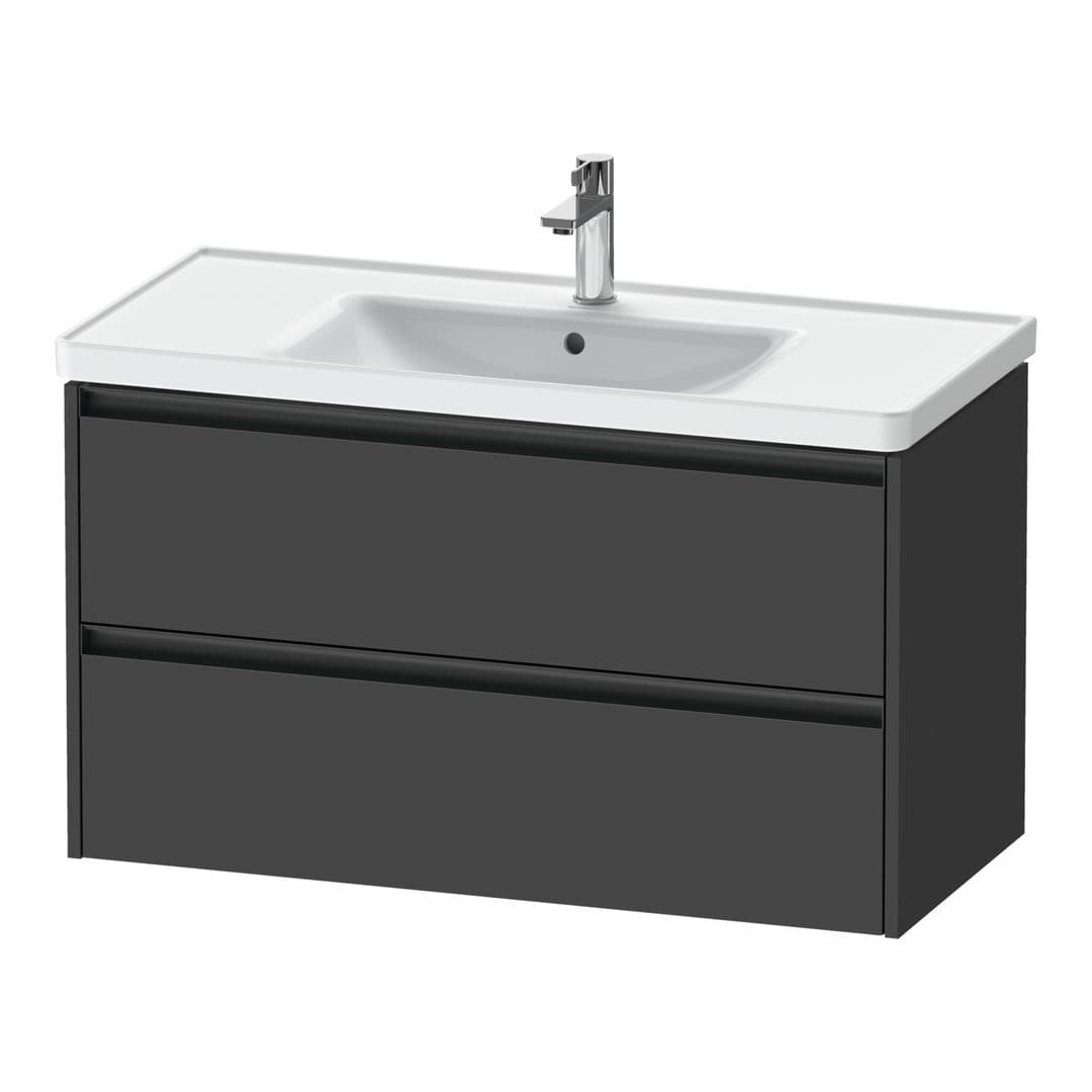 Duravit Ketho.2 – Έπιπλο Νιπτήρα – 984 mm, 2 συρτάρια, νιπτήρας κέντρο, 984 x 455 x 549 mm – Graphite Matt, Decor (K25284049490000)
