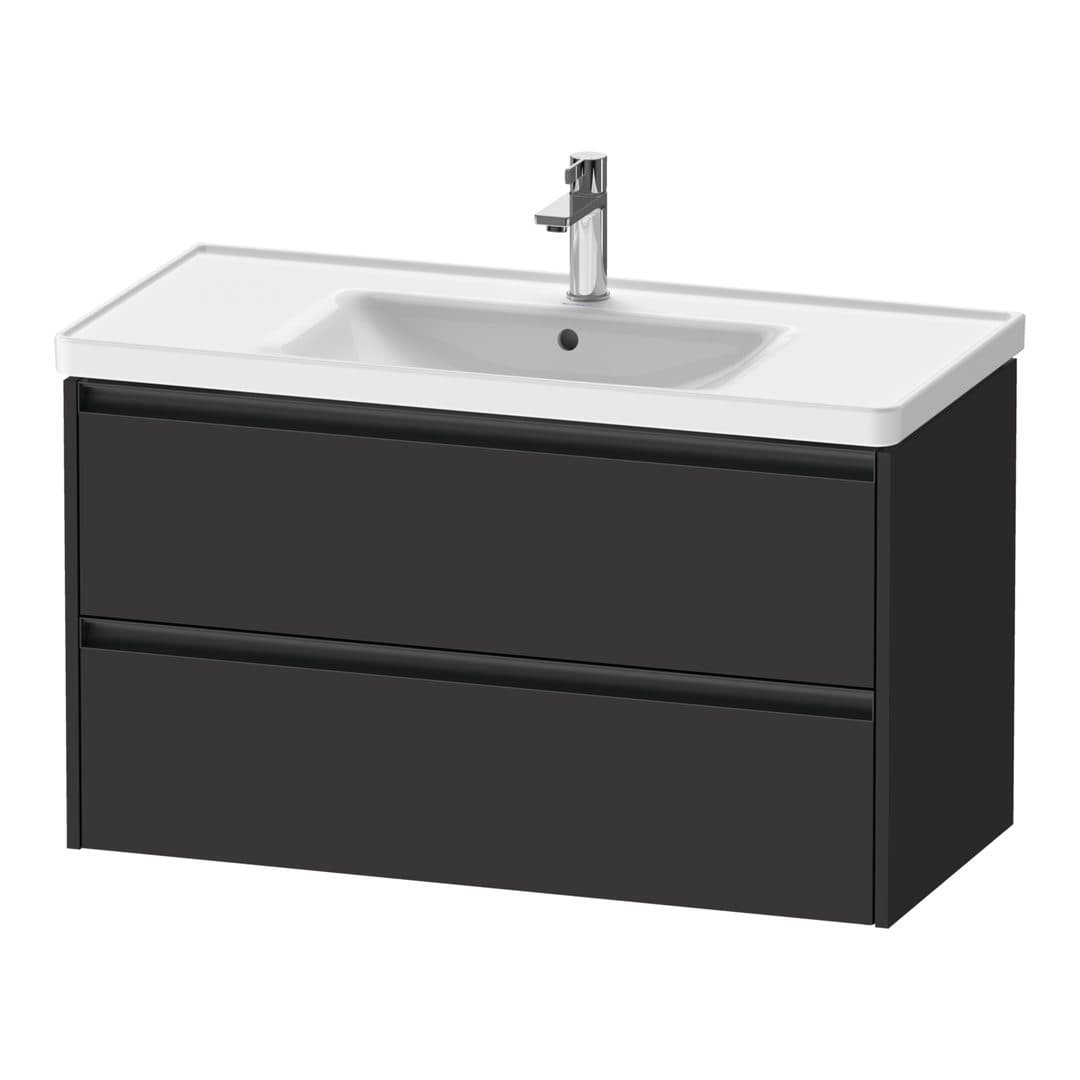 Duravit Ketho.2 – Έπιπλο Νιπτήρα – 984 mm, 2 συρτάρια, νιπτήρας κέντρο, 984 x 455 x 549 mm – Graphite Super Matt, Decor (K25284080800000)