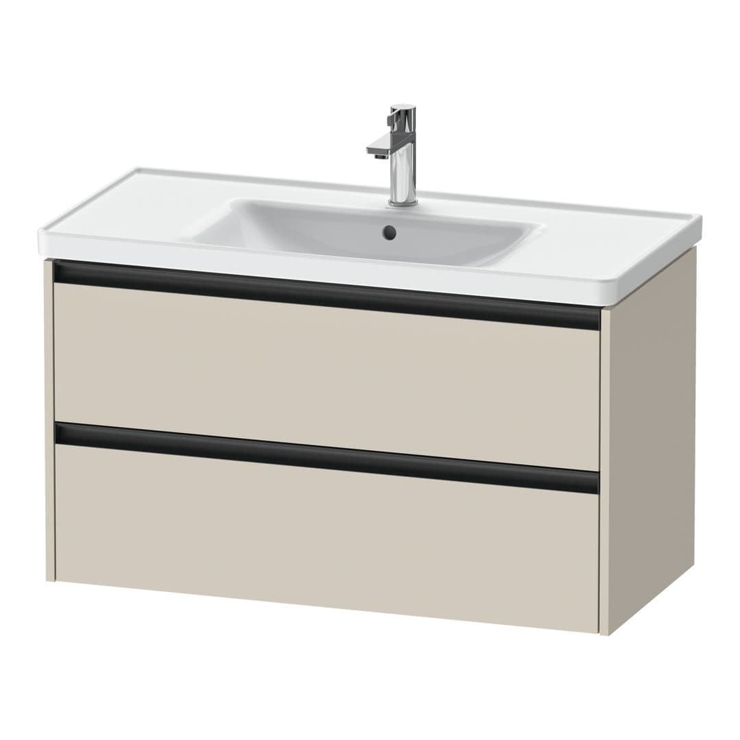Duravit Ketho.2 – Έπιπλο Νιπτήρα – 984 mm, 2 συρτάρια, νιπτήρας κέντρο, 984 x 455 x 549 mm – Taupe Super Matt, Decor (K25284083830000)
