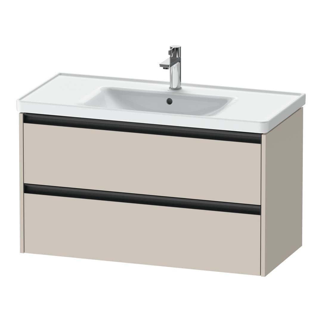 Duravit Ketho.2 – Έπιπλο Νιπτήρα – 984 mm, 2 συρτάρια, νιπτήρας κέντρο, 984 x 455 x 549 mm – Taupe Matt, Decor (K25284091910000)