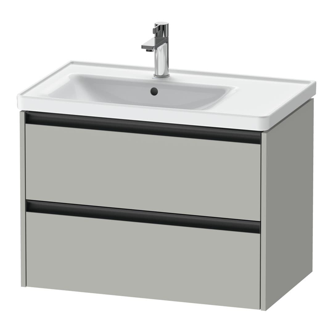 Duravit Ketho.2 – Έπιπλο Νιπτήρα – 784 mm, 2 συρτάρια, νιπτήρας αριστερά – Concrete grey Matt, Decor (K25285007070000)