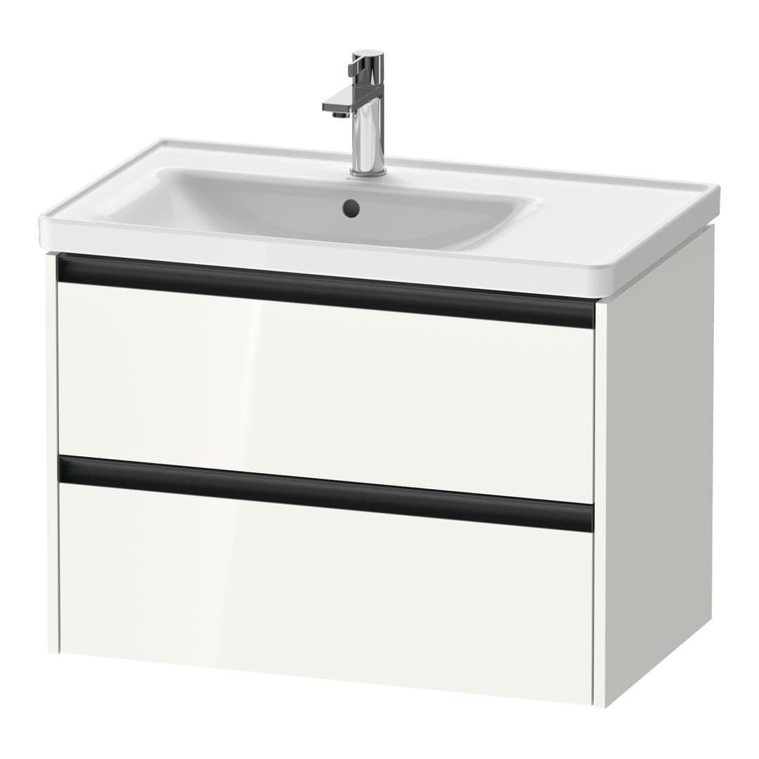 Duravit Ketho.2 – Έπιπλο Νιπτήρα – 784 mm, 2 συρτάρια, νιπτήρας αριστερά – White High Gloss, Decor (K25285022220000)
