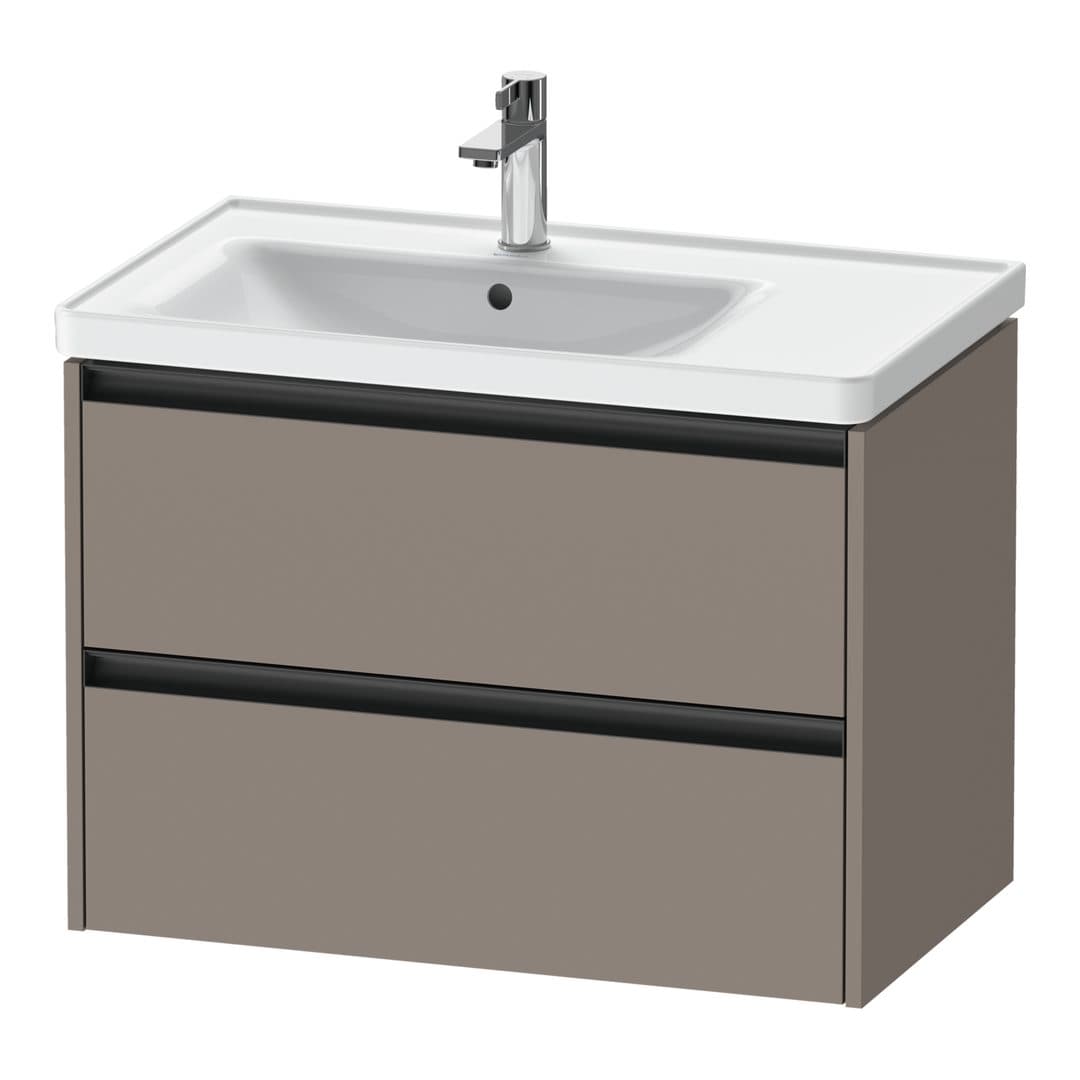 Duravit Ketho.2 – Έπιπλο Νιπτήρα – 784 mm, 2 συρτάρια, νιπτήρας αριστερά – Basalte Matt, Decor (K25285043430000)