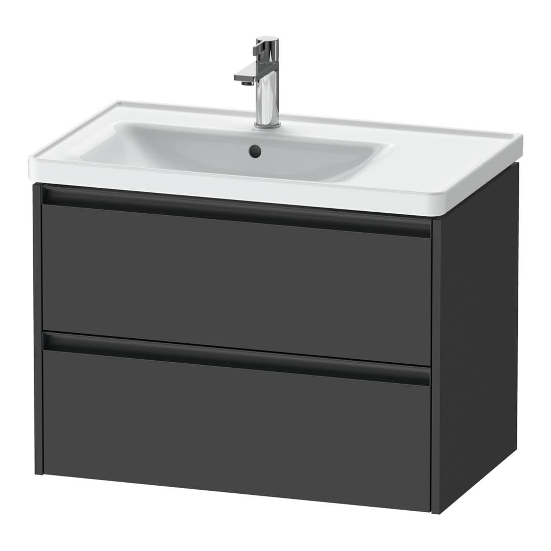 Duravit Ketho.2 – Έπιπλο Νιπτήρα – 784 mm, 2 συρτάρια, νιπτήρας αριστερά – Graphite Matt, Decor (K25285049490000)