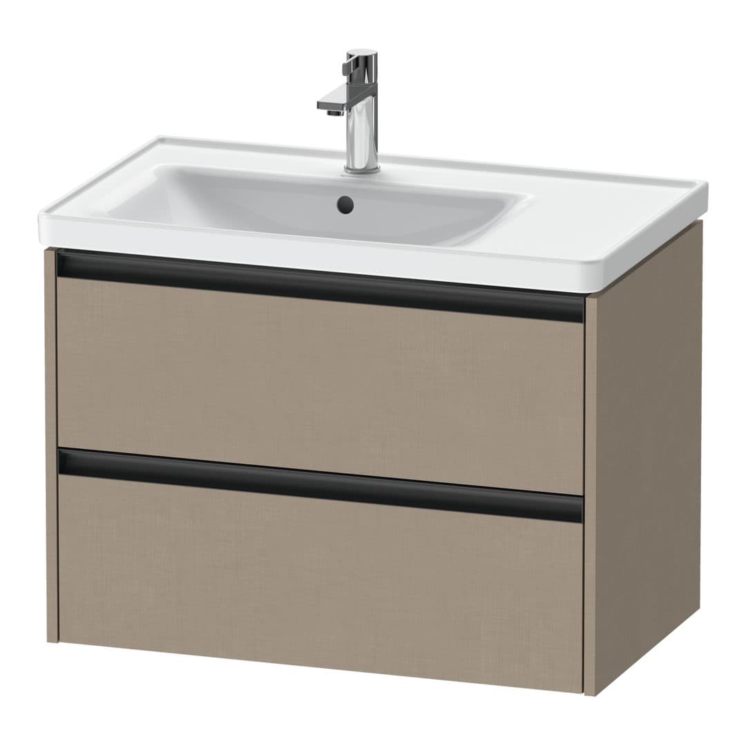 Duravit Ketho.2 – Έπιπλο Νιπτήρα – 784 mm, 2 συρτάρια, νιπτήρας αριστερά – Linen Matt, Decor (K25285075750000)