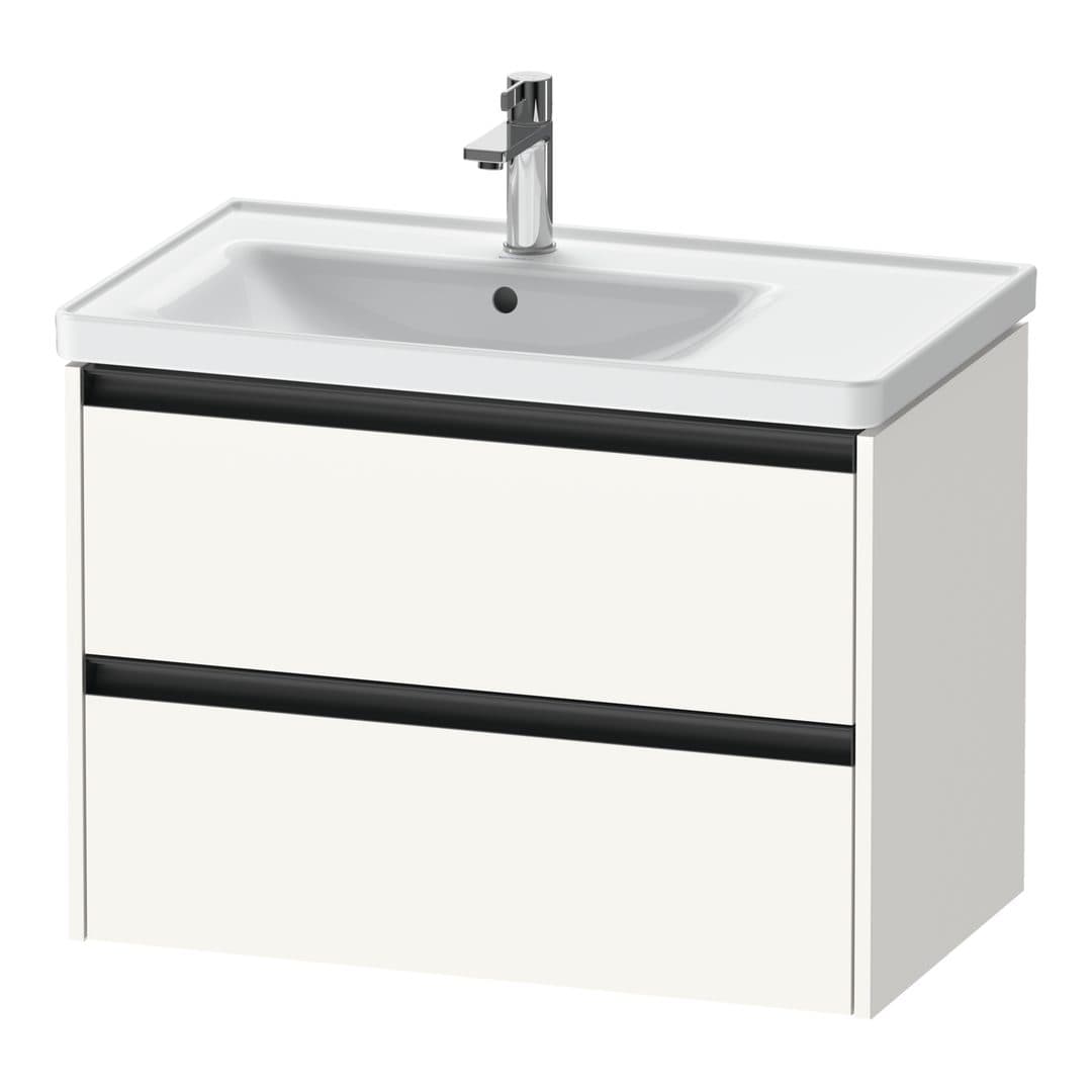 Duravit Ketho.2 – Έπιπλο Νιπτήρα – 784 mm, 2 συρτάρια, νιπτήρας αριστερά – White Super Matt, Decor (K25285084840000)
