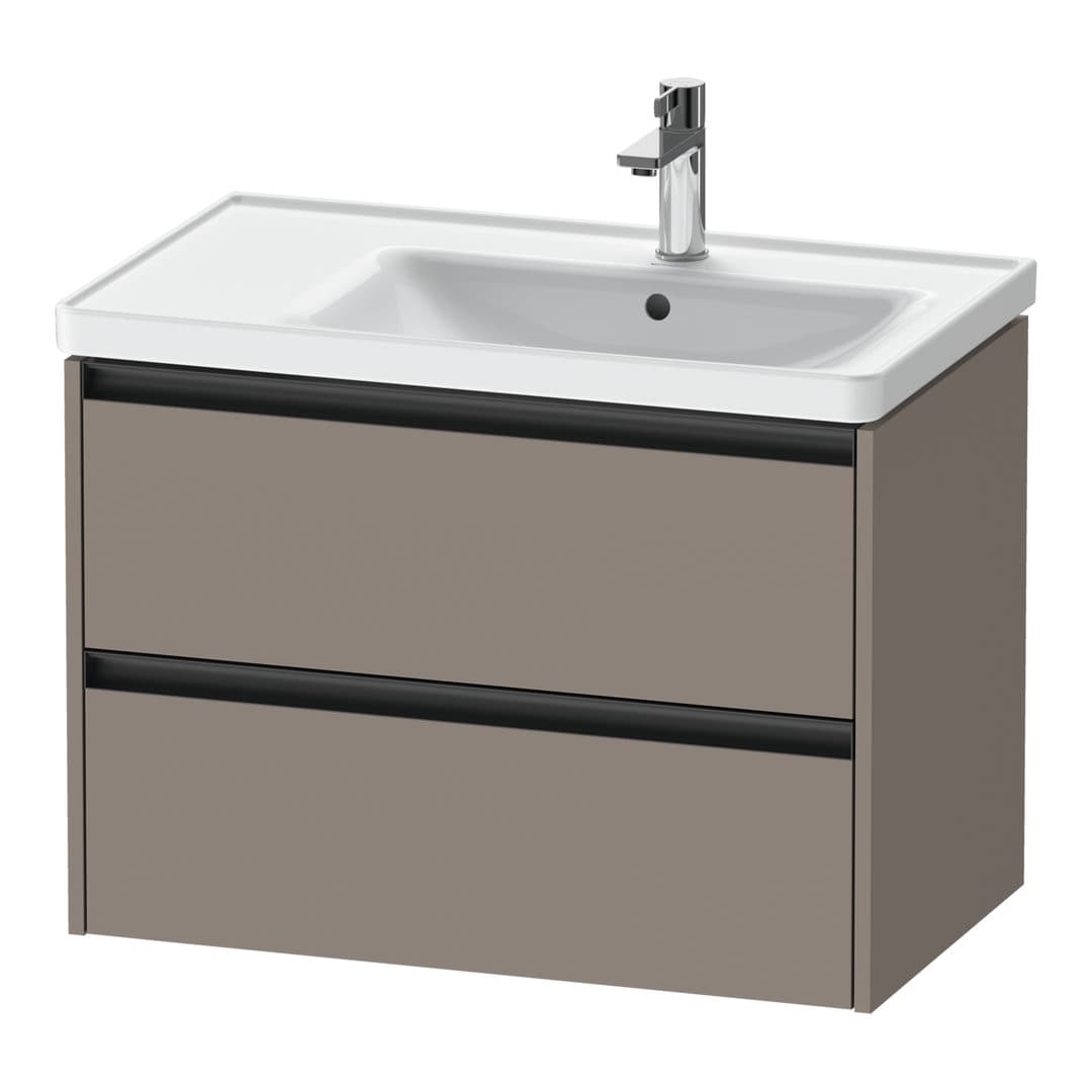 Duravit Ketho.2 – Έπιπλο Νιπτήρα – 784 mm, 2 συρτάρια, νιπτήρας δεξιά – Basalte Matt, Decor (K25286043430000)