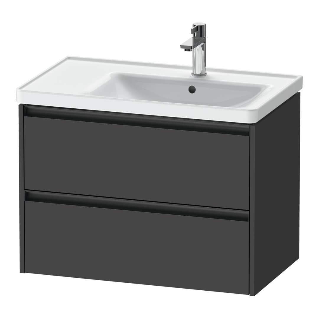 Duravit Ketho.2 – Έπιπλο Νιπτήρα – 784 mm, 2 συρτάρια, νιπτήρας δεξιά – Graphite Matt, Decor (K25286049490000)
