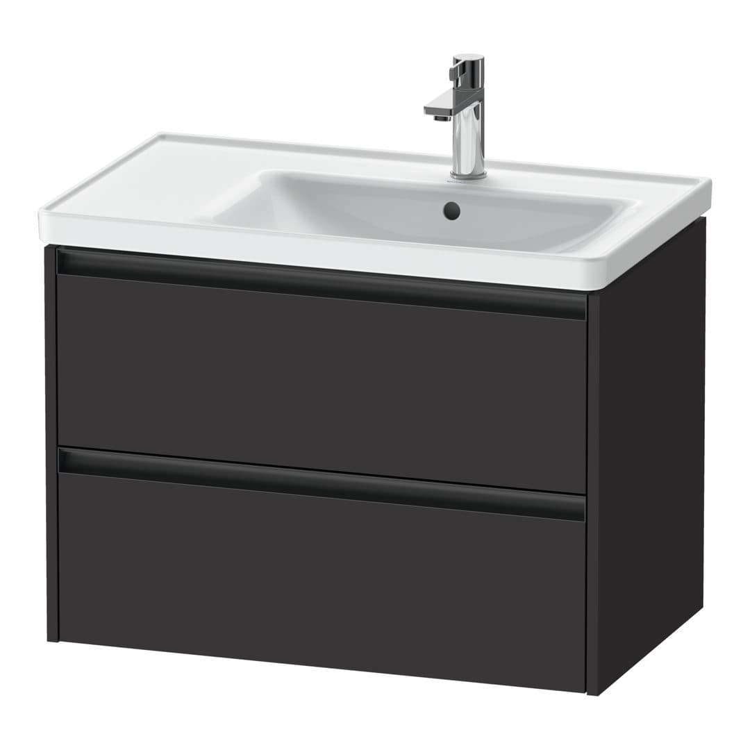 Duravit Ketho.2 – Έπιπλο Νιπτήρα – 784 mm, 2 συρτάρια, νιπτήρας δεξιά – Graphite Super Matt, Decor (K25286080800000)