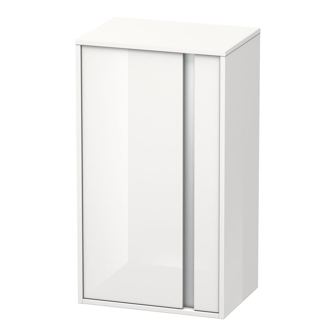 Duravit Ketho – Κολόνα Μπάνιου – 500 mm, μεσαία, 1 πόρτα, αριστερή, 500 x 360 x 880 mm, Total number of shelves: 2 – White High Gloss, Decor (KT1266L2222)