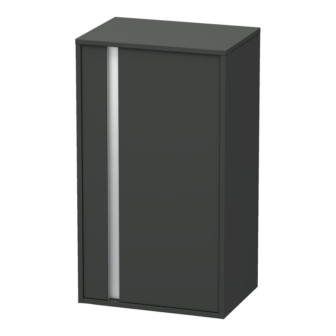 Duravit Ketho – Κολόνα Μπάνιου – 500 mm, μεσαία, 1 πόρτα, δεξιά, 500 x 360 x 880 mm, Total number of shelves: 2 – Graphite Matt, Decor (KT1266R4949)