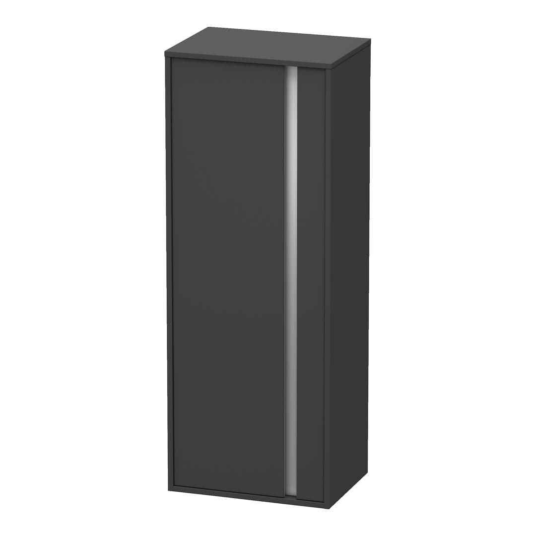 Duravit Ketho – Κολόνα Μπάνιου – 500 mm, μεσαία, 1 πόρτα, αριστερή, 500 x 360 x 1320 mm, Total number of shelves: 3 – Graphite Matt, Decor (KT1267L4949)