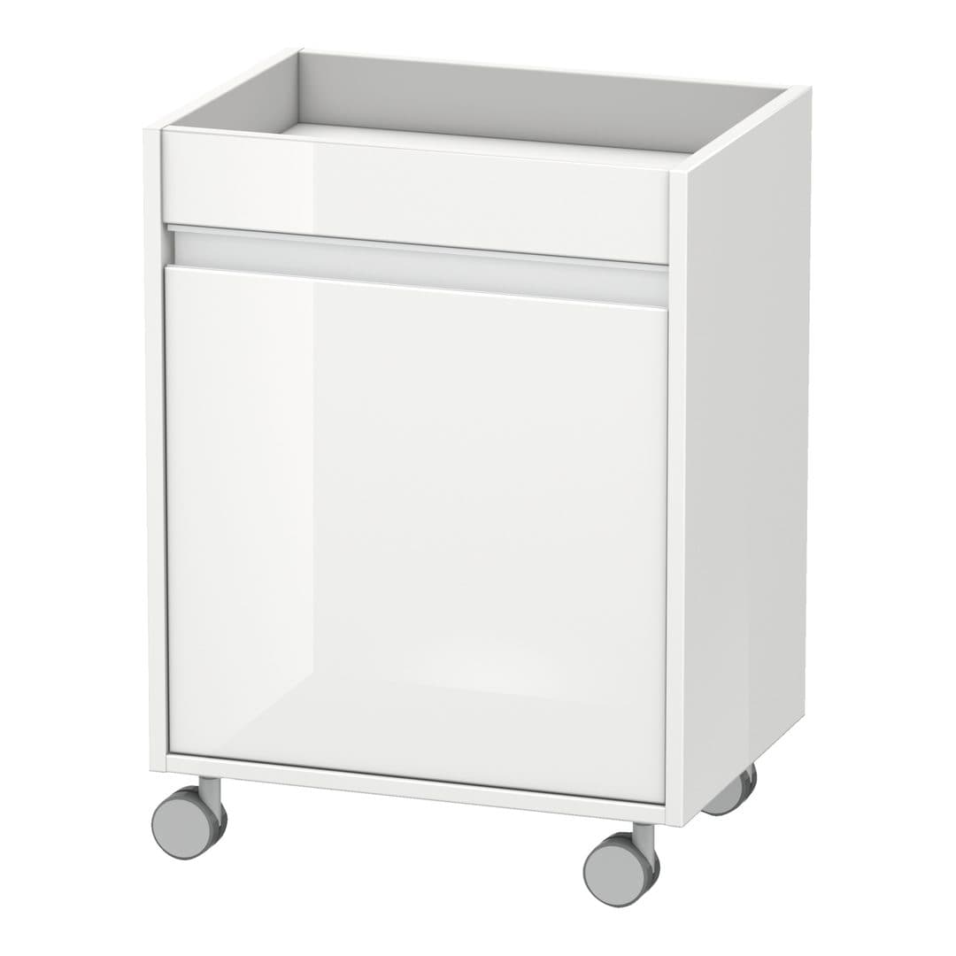 Duravit Ketho – Ντουλάπι Μπάνιου – 500 mm, τροχήλατο, 1 πόρτα, αριστερή – White High Gloss, Decor (KT2530L2222)