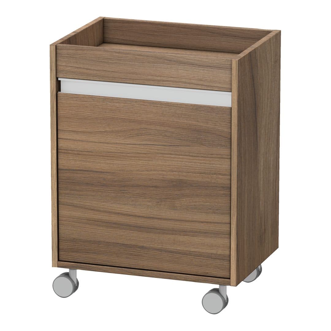 Duravit Ketho – Ντουλάπι Μπάνιου – 500 mm, τροχήλατο, 1 πόρτα, αριστερή – Walnut Matt, Decor (KT2530L7979)