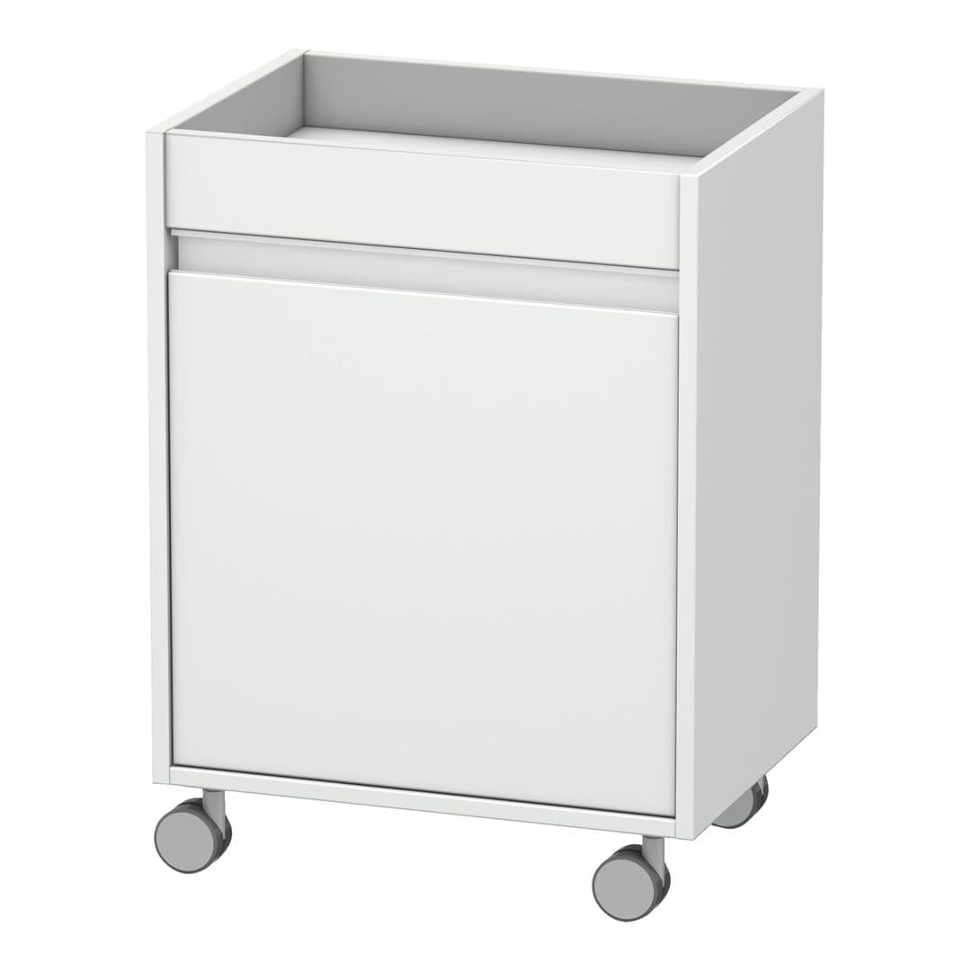 Duravit Ketho – Ντουλάπι Μπάνιου – 500 mm, τροχήλατο, 1 πόρτα, δεξιά – White Matt, Decor (KT2530R1818)
