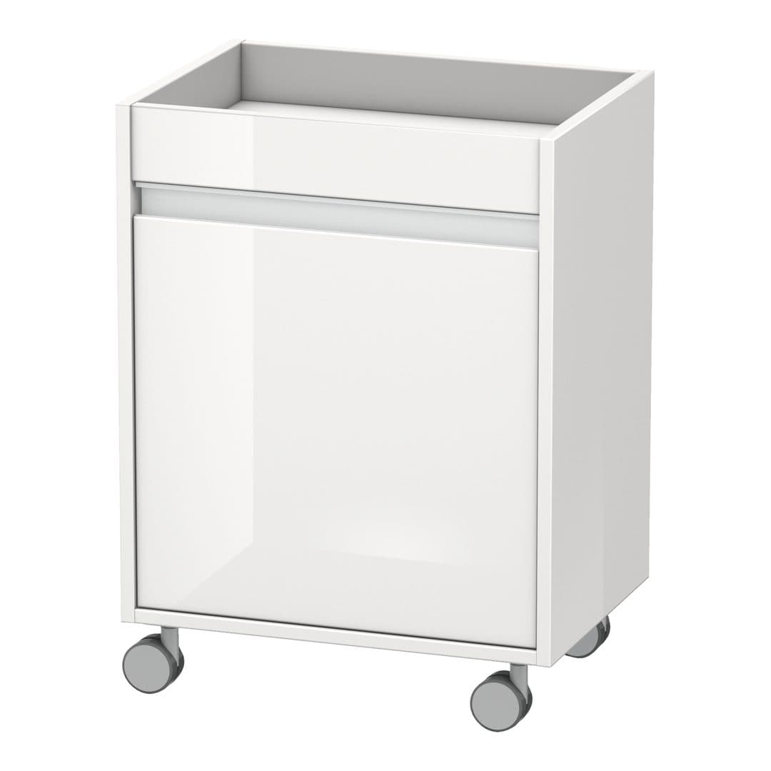 Duravit Ketho – Ντουλάπι Μπάνιου – 500 mm, τροχήλατο, 1 πόρτα, δεξιά – White High Gloss, Decor (KT2530R2222)