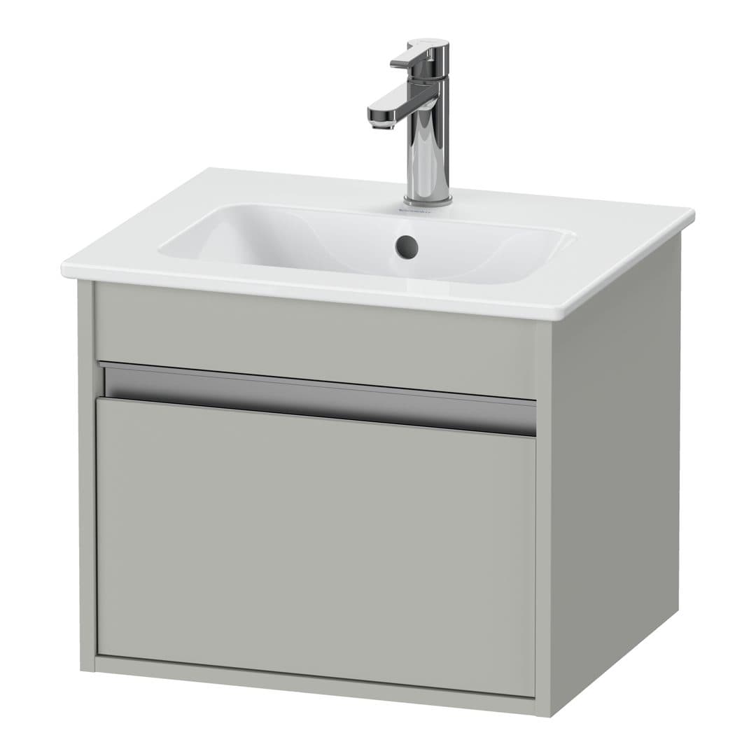Duravit Ketho – Έπιπλο Νιπτήρα – 500 mm, 1 συρτάρι, νιπτήρας κέντρο, Compact – Concrete grey Matt, Decor (KT640400707)