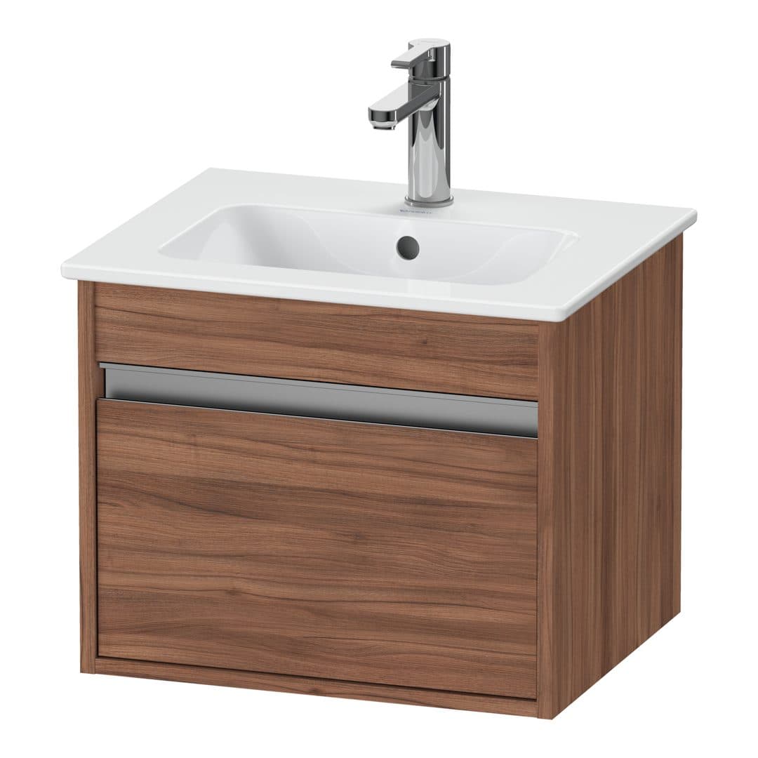 Duravit Ketho – Έπιπλο Νιπτήρα – 500 mm, 1 συρτάρι, νιπτήρας κέντρο, Compact – Walnut Matt, Decor (KT640407979)
