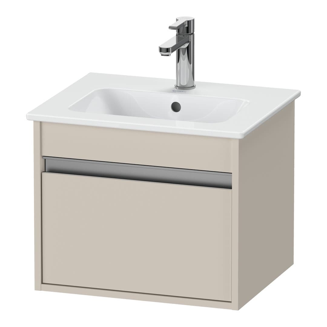 Duravit Ketho – Έπιπλο Νιπτήρα – 500 mm, 1 συρτάρι, νιπτήρας κέντρο, Compact – Taupe Matt, Decor (KT640409191)