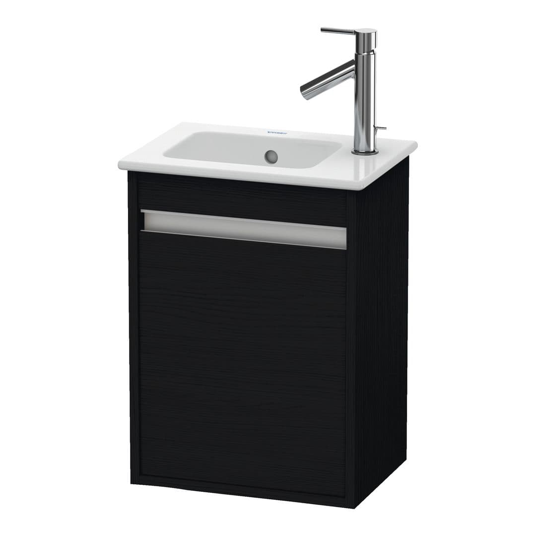 Duravit Ketho – Έπιπλο Νιπτήρα – 400 mm, 1 πόρτα, αριστερή – Black oak Matt, Decor (KT6417L1616)