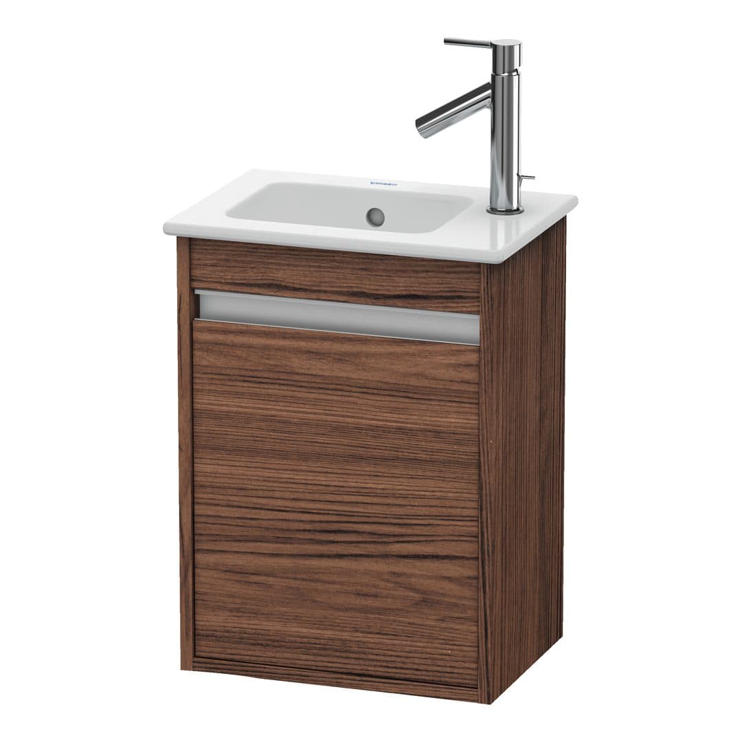 Duravit Ketho – Έπιπλο Νιπτήρα – 400 mm, 1 πόρτα, αριστερή – Walnut dark Matt, Decor (KT6417L2121)