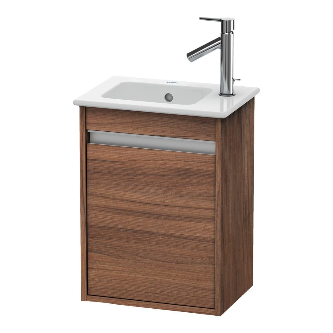 Duravit Ketho – Έπιπλο Νιπτήρα – 400 mm, 1 πόρτα, αριστερή, 400 x 285 x 550 mm – Walnut Matt, Decor (KT6417L7979)