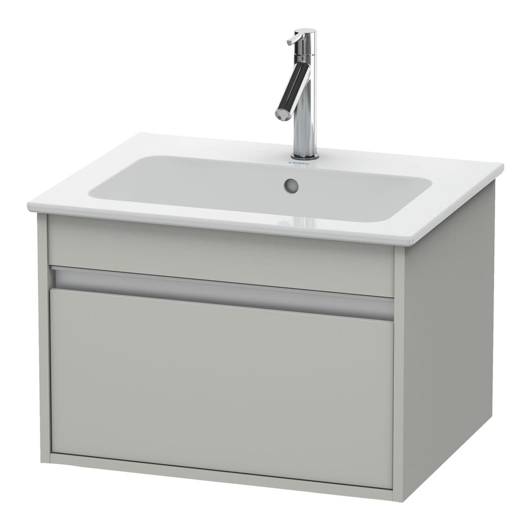 Duravit Ketho – Έπιπλο Νιπτήρα – 600 mm, 1 συρτάρι, νιπτήρας κέντρο, 600 x 475 x 410 mm – Concrete grey Matt, Decor (KT641800707)