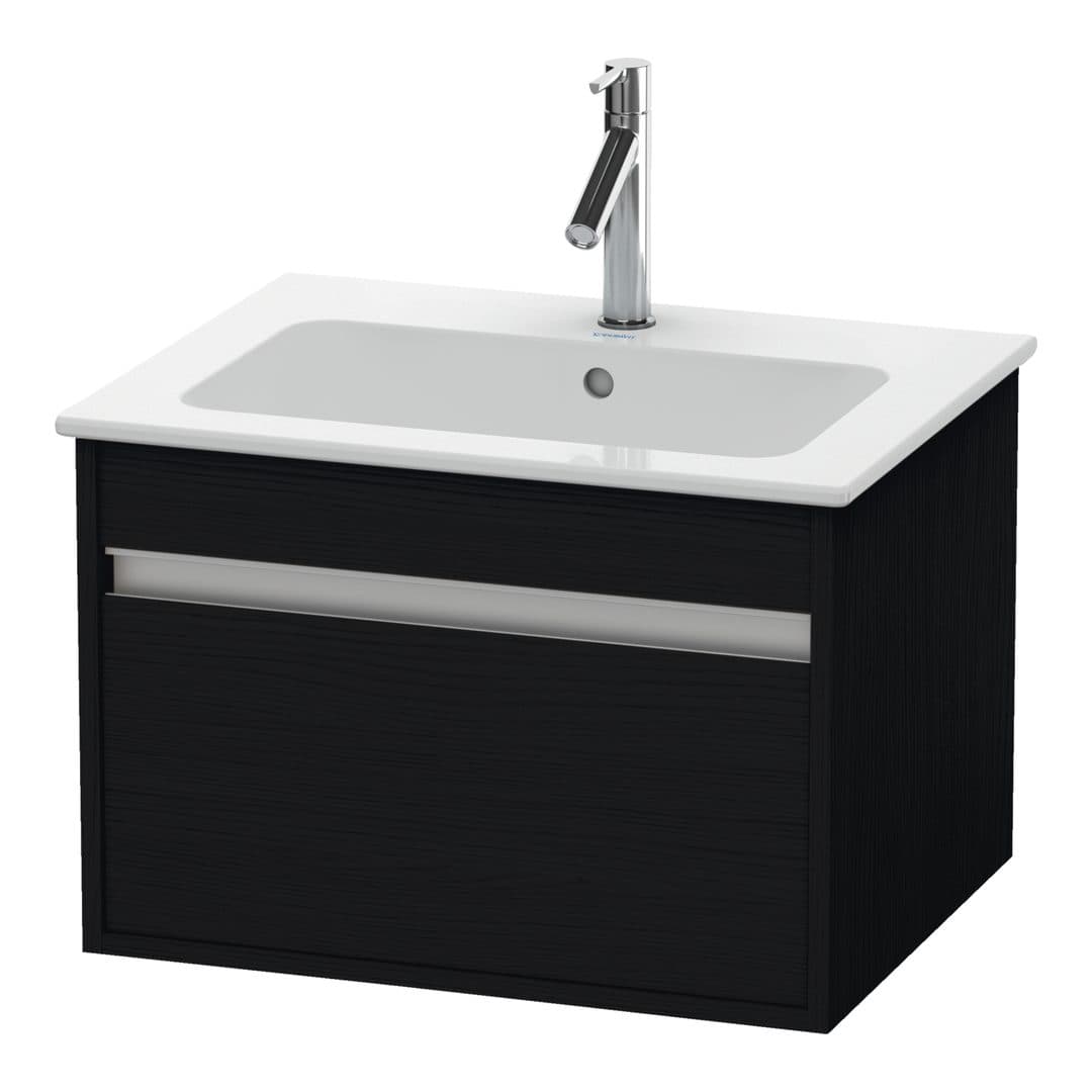 Duravit Ketho – Έπιπλο Νιπτήρα – 600 mm, 1 συρτάρι, νιπτήρας κέντρο, 600 x 475 x 410 mm – Black oak Matt, Decor (KT641801616)