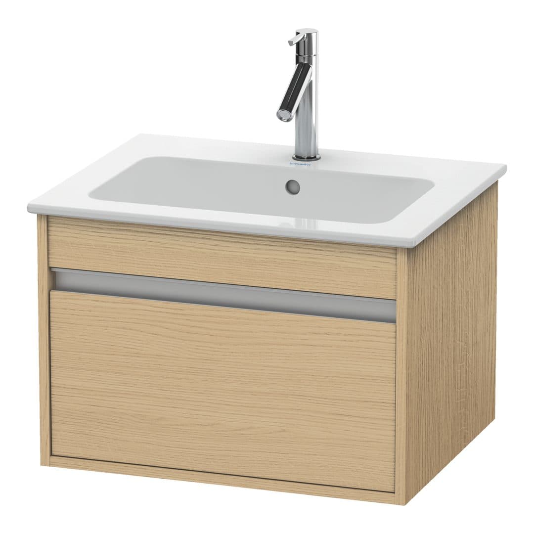 Duravit Ketho – Έπιπλο Νιπτήρα – 600 mm, 1 συρτάρι, νιπτήρας κέντρο, 600 x 475 x 410 mm – Natural oak, Decor (KT641803030)