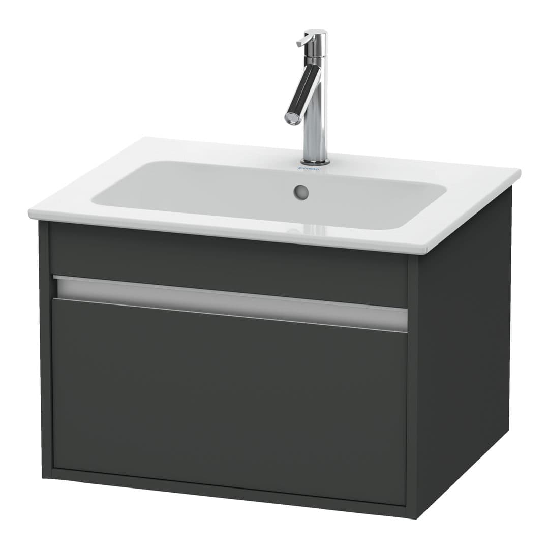 Duravit Ketho – Έπιπλο Νιπτήρα – 600 mm, 1 συρτάρι, νιπτήρας κέντρο, 600 x 475 x 410 mm – Graphite Matt, Decor (KT641804949)