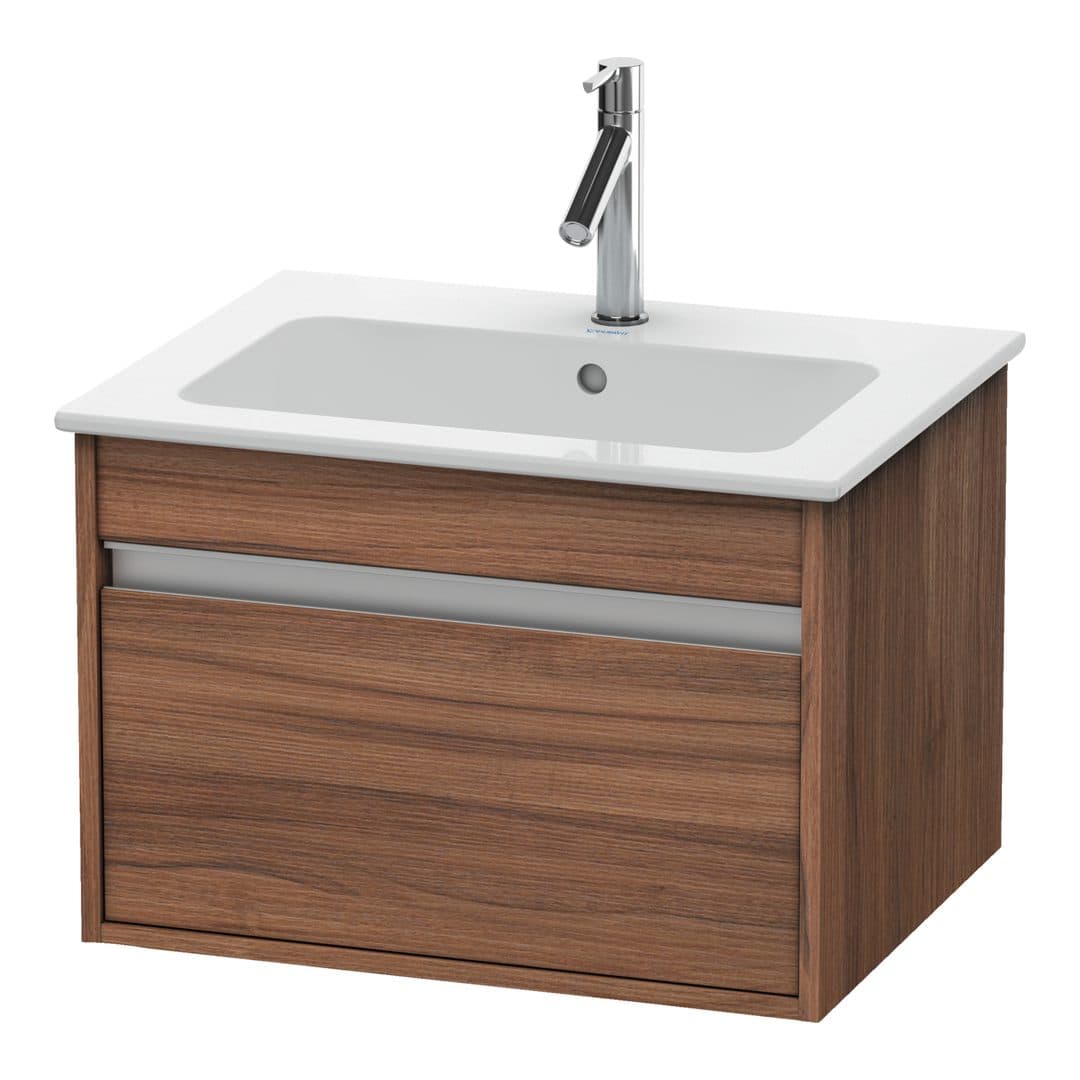 Duravit Ketho – Έπιπλο Νιπτήρα – 600 mm, 1 συρτάρι, νιπτήρας κέντρο, 600 x 475 x 410 mm – Walnut Matt, Decor (KT641807979)