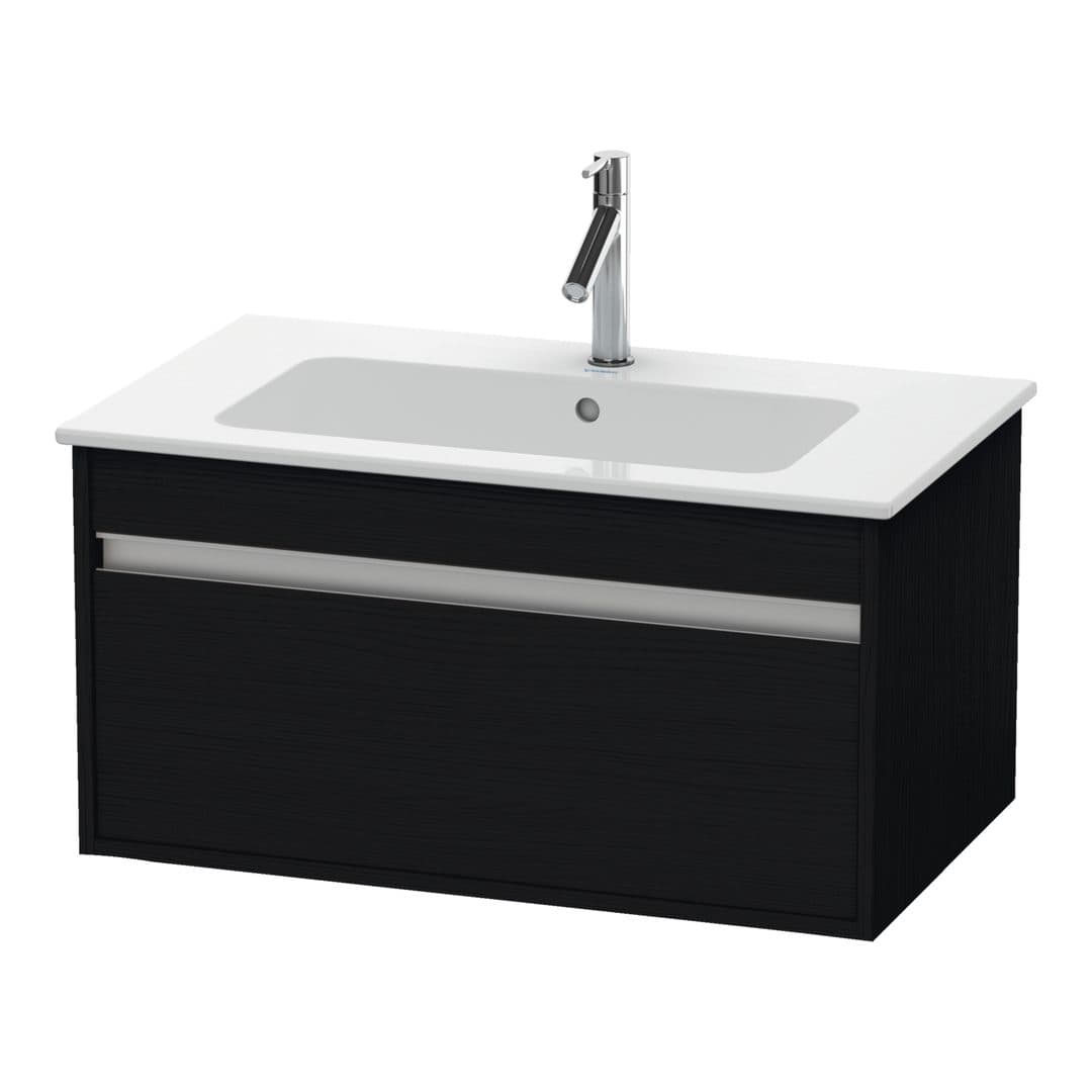 Duravit Ketho – Έπιπλο Νιπτήρα – 800 mm, 1 συρτάρι, νιπτήρας κέντρο, 800 x 475 x 410 mm – Black oak Matt, Decor (KT641901616)