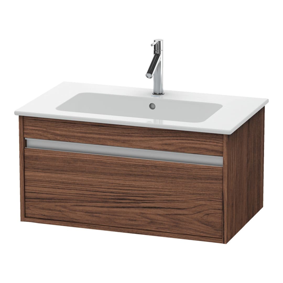 Duravit Ketho – Έπιπλο Νιπτήρα – 800 mm, 1 συρτάρι, νιπτήρας κέντρο, 800 x 475 x 410 mm – Walnut dark Matt, Decor (KT641902121)