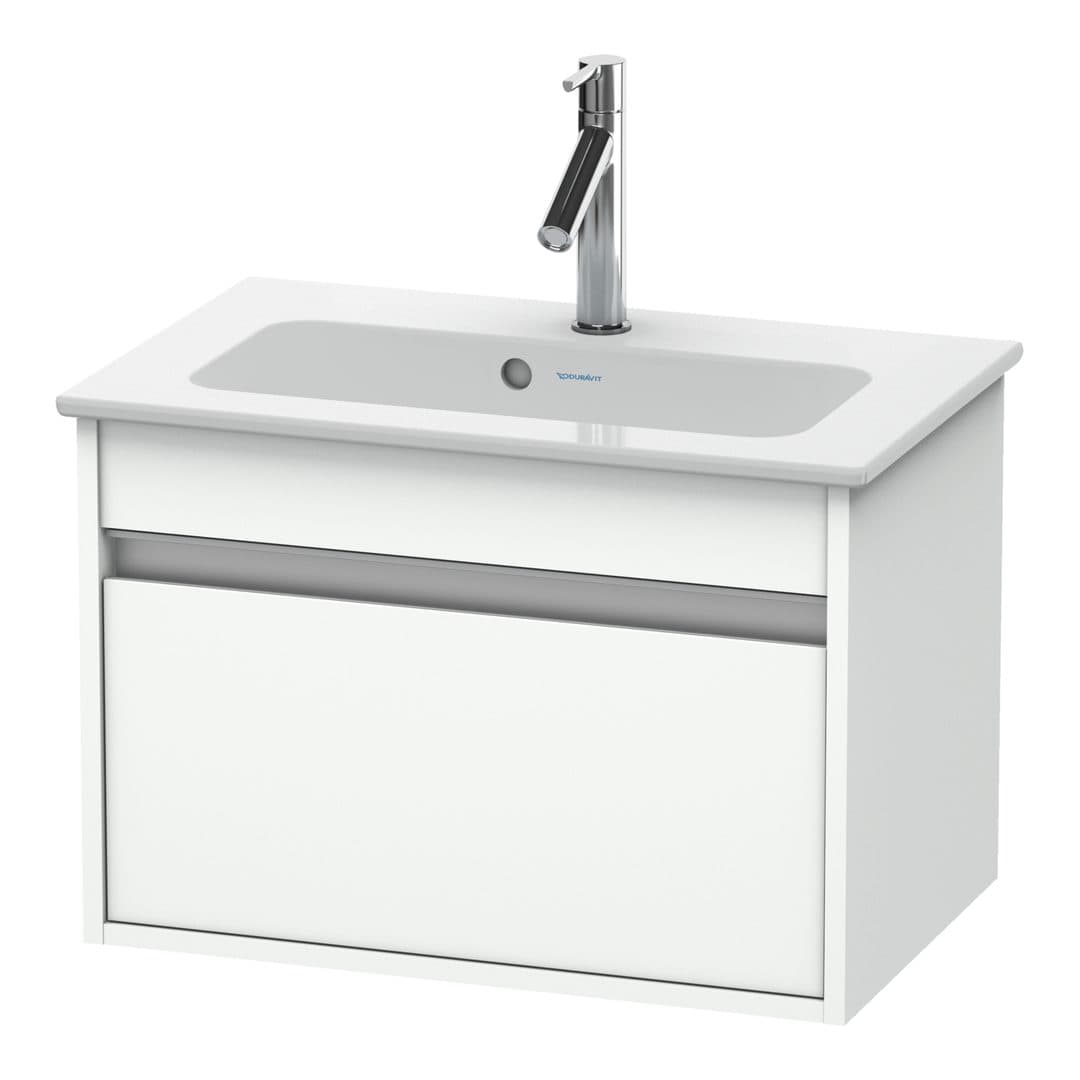 Duravit Ketho – Έπιπλο Νιπτήρα – 600 mm, 1 συρτάρι, νιπτήρας κέντρο, Compact – White Matt, Decor (KT642201818)
