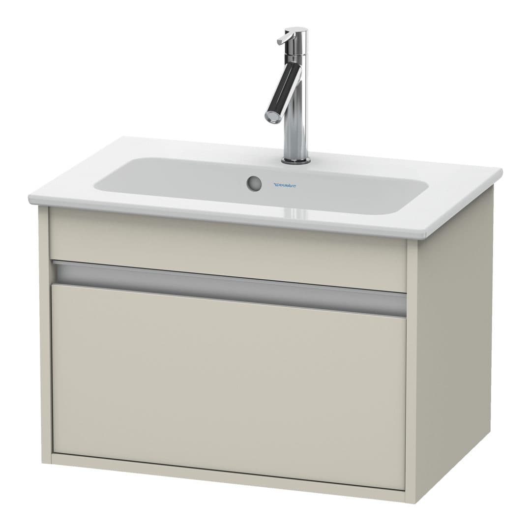 Duravit Ketho – Έπιπλο Νιπτήρα – 600 mm, 1 συρτάρι, νιπτήρας κέντρο, Compact – Taupe Matt, Decor (KT642209191)