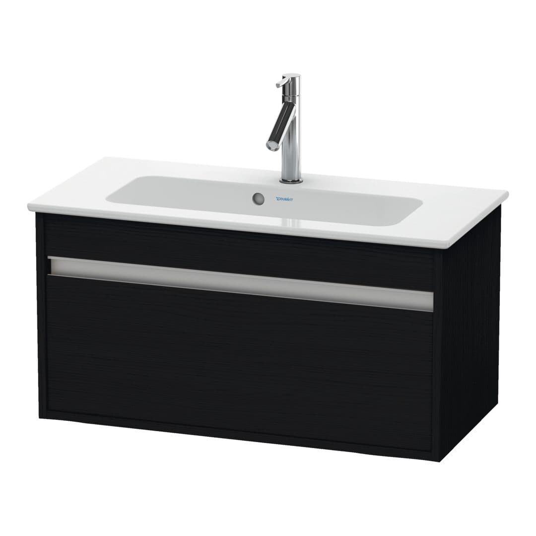 Duravit Ketho – Έπιπλο Νιπτήρα – 800 mm, 1 συρτάρι, νιπτήρας κέντρο, Compact – Black oak Matt, Decor (KT642301616)
