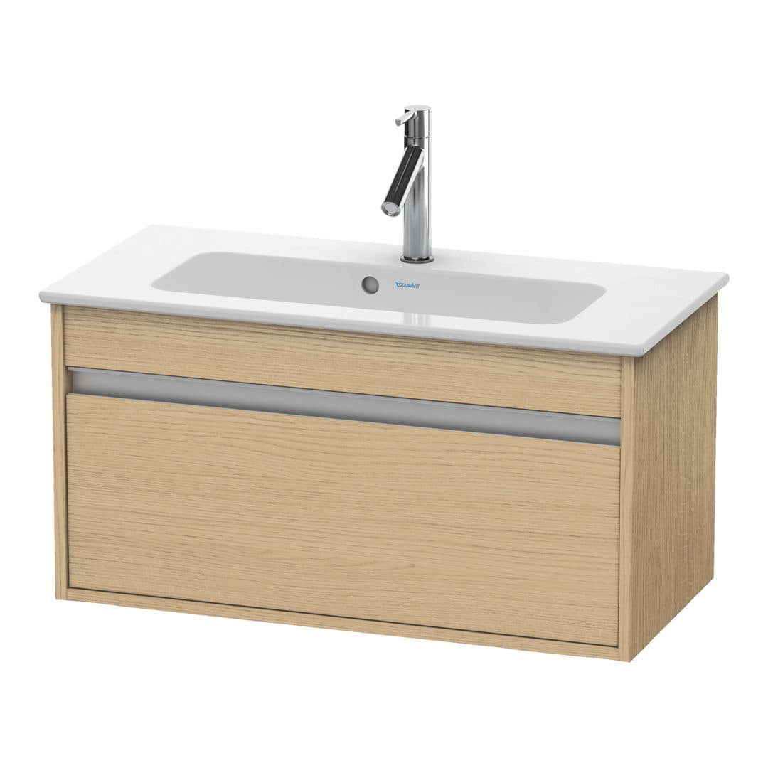 Duravit Ketho – Έπιπλο Νιπτήρα – 800 mm, 1 συρτάρι, νιπτήρας κέντρο, Compact – Natural oak, Decor (KT642303030)