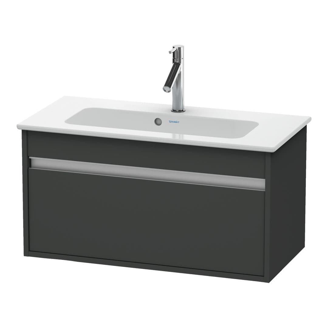 Duravit Ketho – Έπιπλο Νιπτήρα – 800 mm, 1 συρτάρι, νιπτήρας κέντρο, Compact – Graphite Matt, Decor (KT642304949)