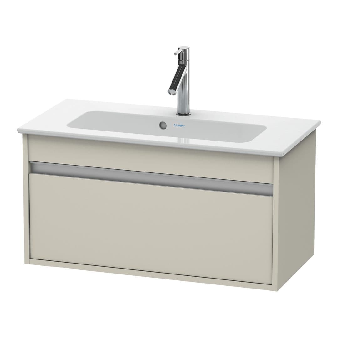 Duravit Ketho – Έπιπλο Νιπτήρα – 800 mm, 1 συρτάρι, νιπτήρας κέντρο, Compact – Taupe Matt, Decor (KT642309191)
