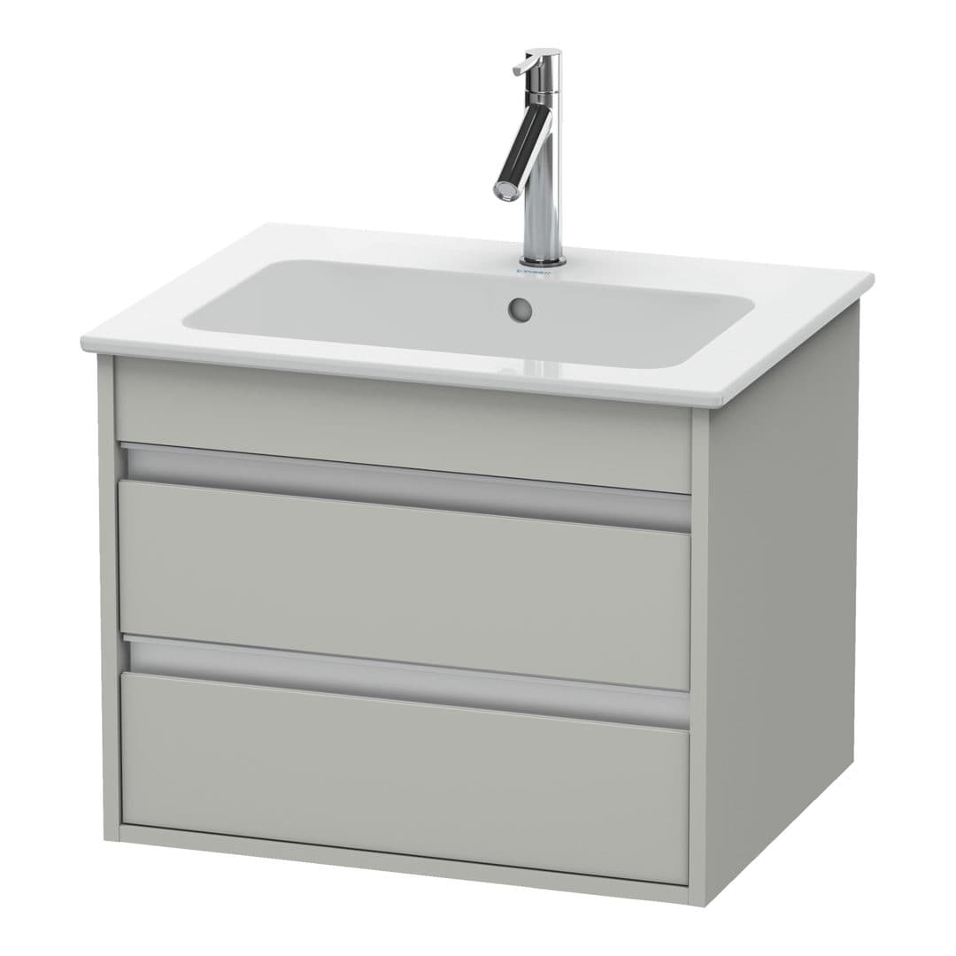 Duravit Ketho – Έπιπλο Νιπτήρα – 600 mm, 2 συρτάρια, νιπτήρας κέντρο, 600 x 475 x 480 mm – Concrete grey Matt, Decor (KT642800707)