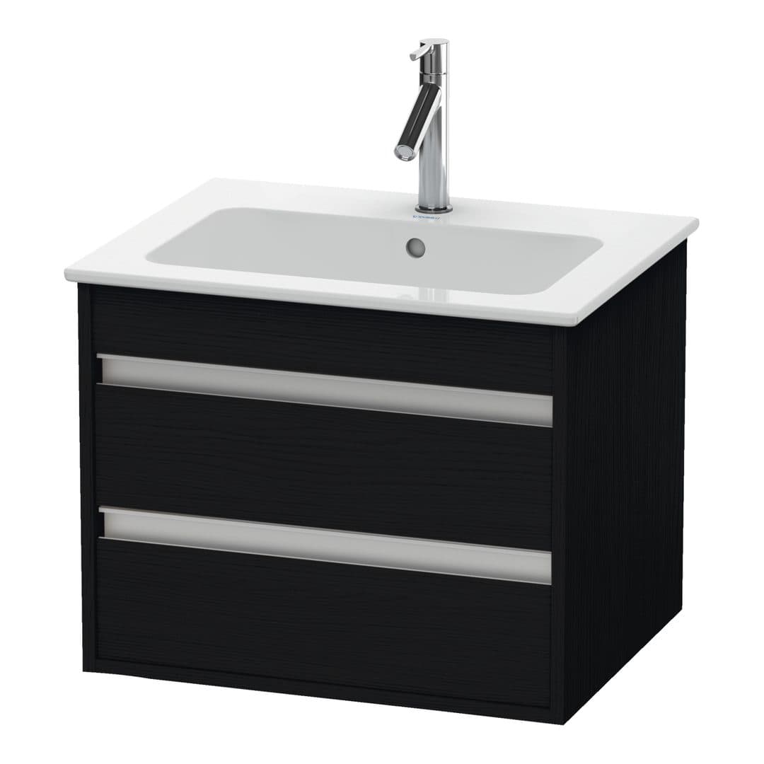 Duravit Ketho – Έπιπλο Νιπτήρα – 600 mm, 2 συρτάρια, νιπτήρας κέντρο, 600 x 475 x 480 mm – Black oak Matt, Decor (KT642801616)