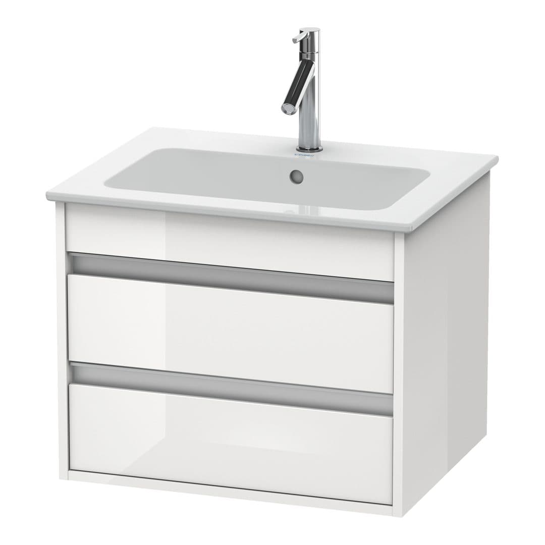 Duravit Ketho – Έπιπλο Νιπτήρα – 600 mm, 2 συρτάρια, νιπτήρας κέντρο, 600 x 475 x 480 mm – White High Gloss, Decor (KT642802222)