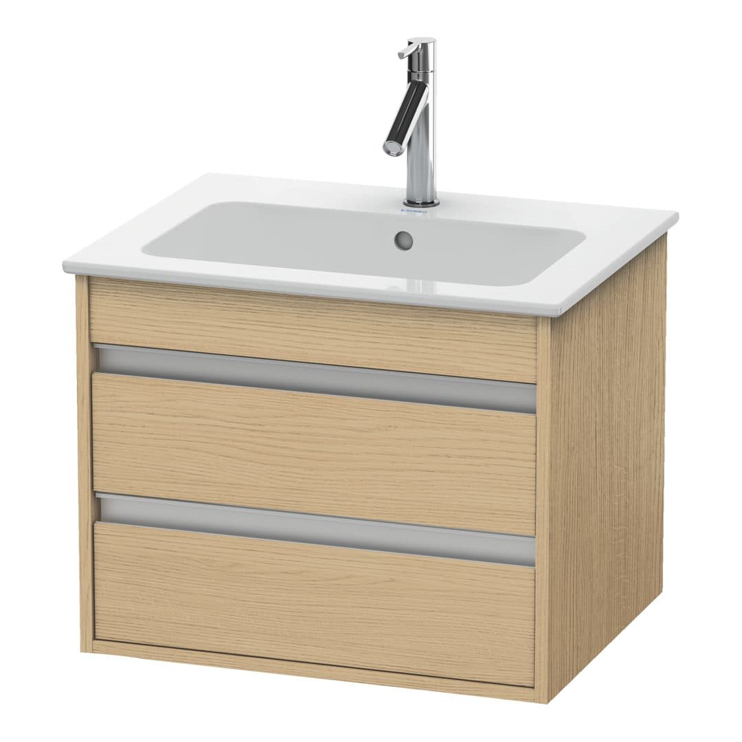 Duravit Ketho – Έπιπλο Νιπτήρα – 600 mm, 2 συρτάρια, νιπτήρας κέντρο, 600 x 475 x 480 mm – Natural oak, Decor (KT642803030)