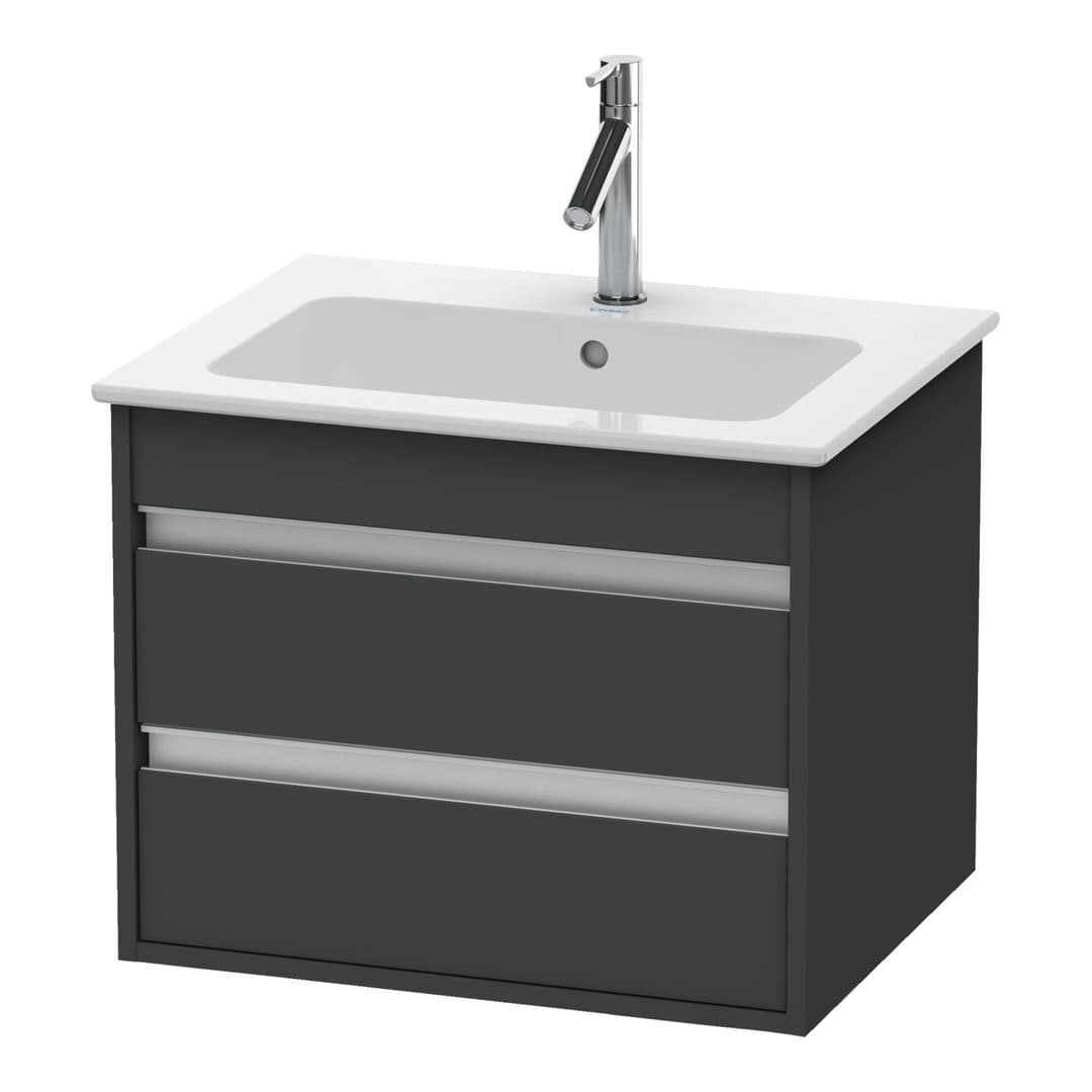 Duravit Ketho – Έπιπλο Νιπτήρα – 600 mm, 2 συρτάρια, νιπτήρας κέντρο, 600 x 475 x 480 mm – Graphite Matt, Decor (KT642804949)