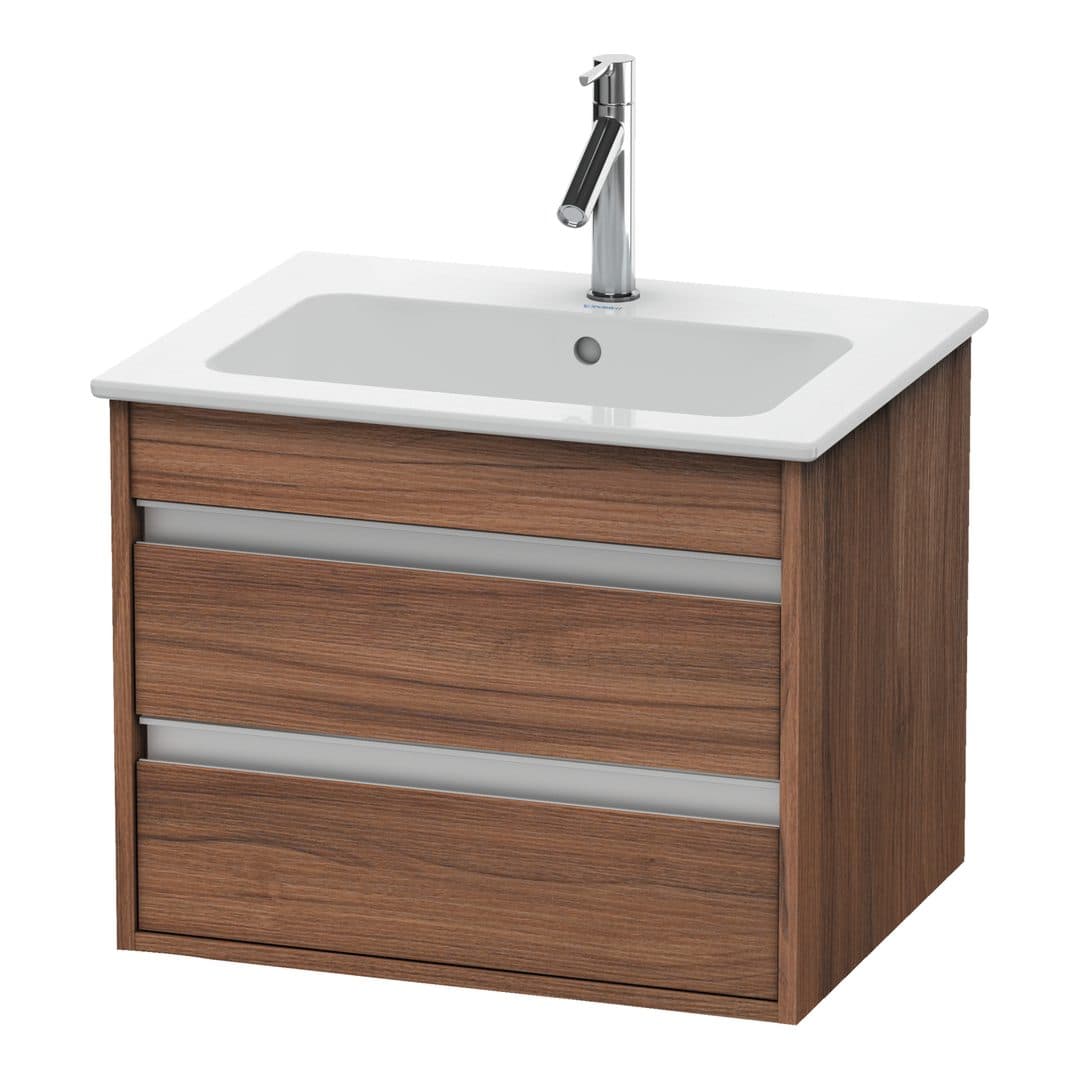 Duravit Ketho – Έπιπλο Νιπτήρα – 600 mm, 2 συρτάρια, νιπτήρας κέντρο, 600 x 475 x 480 mm – Walnut Matt, Decor (KT642807979)