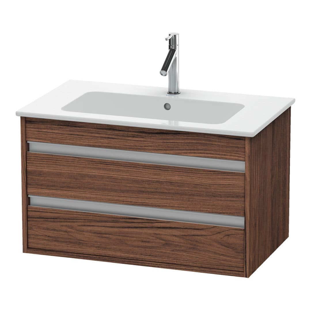 Duravit Ketho – Έπιπλο Νιπτήρα – 800 mm, 2 συρτάρια, νιπτήρας κέντρο, 800 x 475 x 480 mm – Walnut dark Matt, Decor (KT642902121)