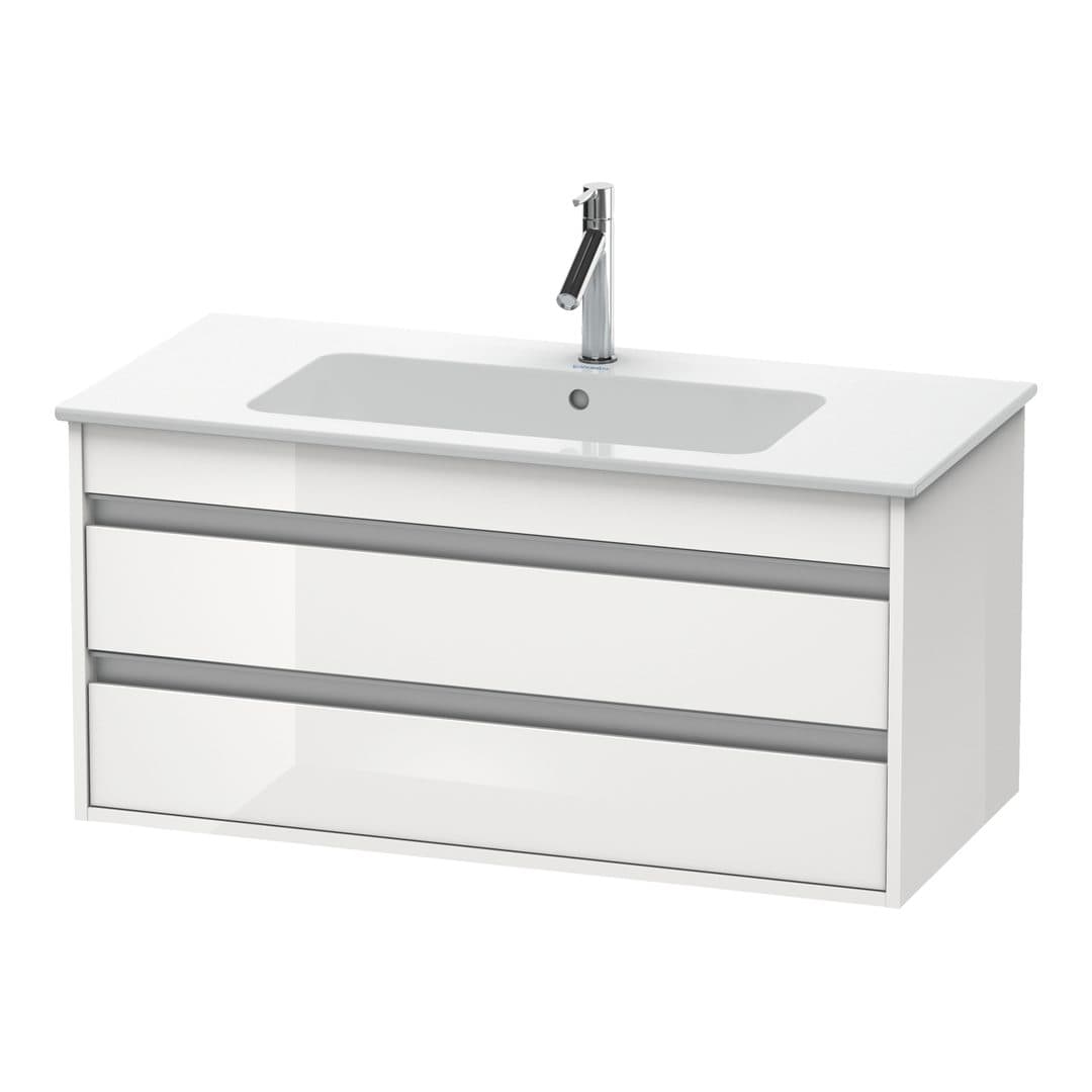 Duravit Ketho – Έπιπλο Νιπτήρα – 1000 mm, 2 συρτάρια, νιπτήρας κέντρο, 1000 x 475 x 480 mm – White High Gloss, Decor (KT643002222)
